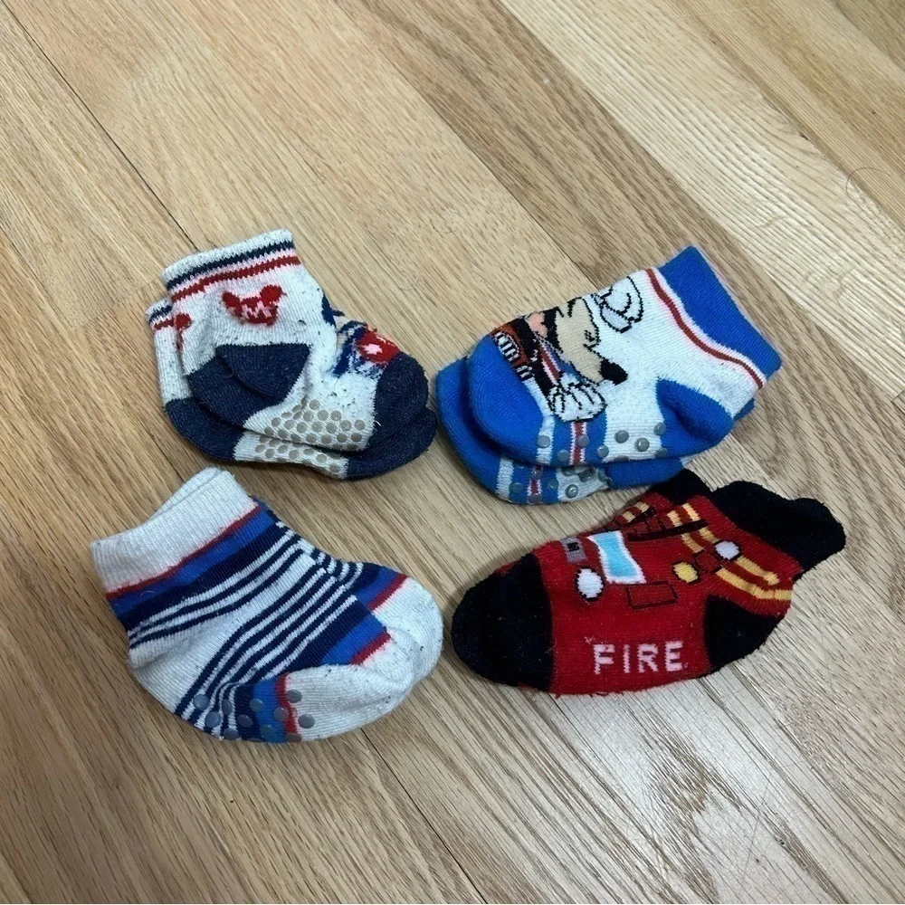 Mickey Mouse Fire Truck Baby Toy Toddler Sock Bundle Disney